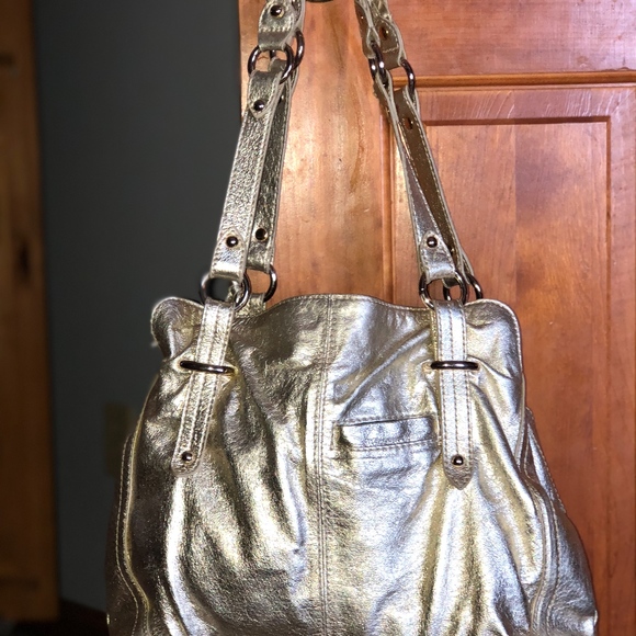 THE SAK (Hobo Satchel) Metallic Gold- 100% LEATHER - Picture 2 of 8